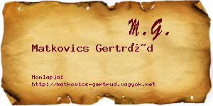 Matkovics Gertrúd névjegykártya